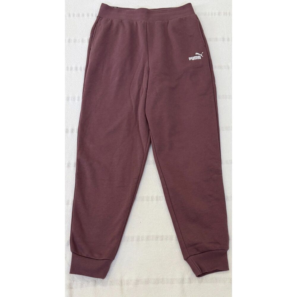 Puma Womens Maroon Logo Sweatpants Joggers Size Medium NWT